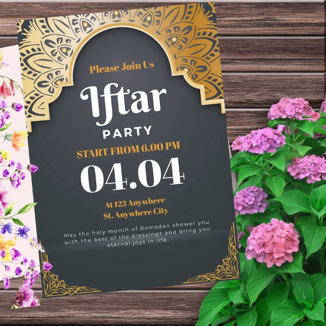 Grey Elegant Ramadhan Iftar Party Invitation (Creator Uploaded)