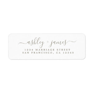 Grey Elegant Script Wedding Return Address
