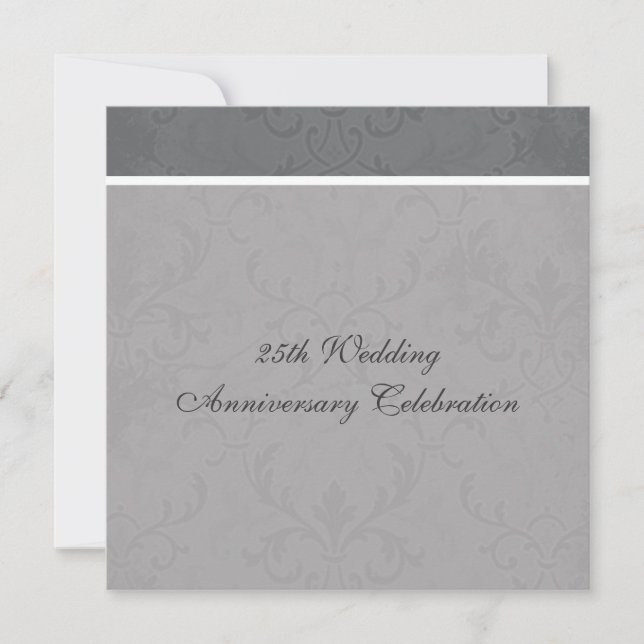 Grey Elegant Wedding Anniversary Invitations (Front)
