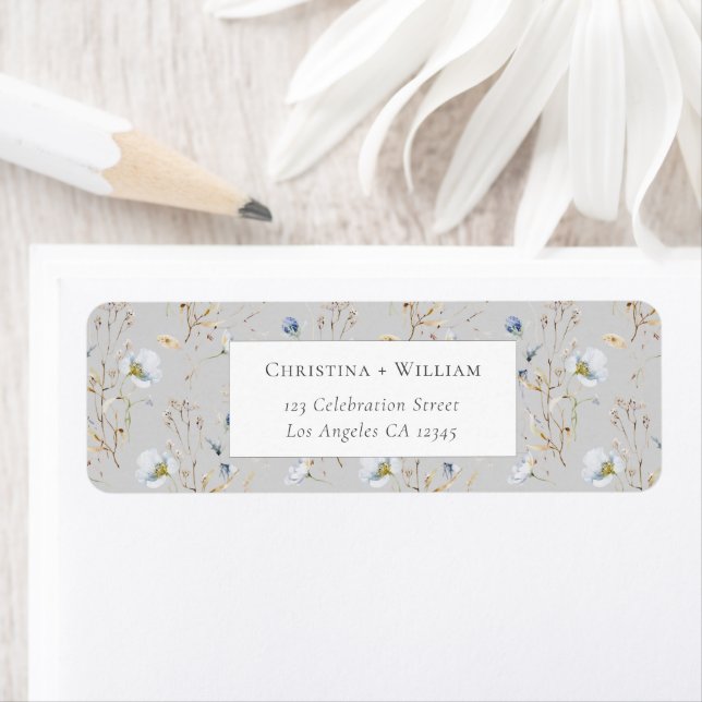 Grey Elegant Winter Wildflower Wedding Addres (Insitu)