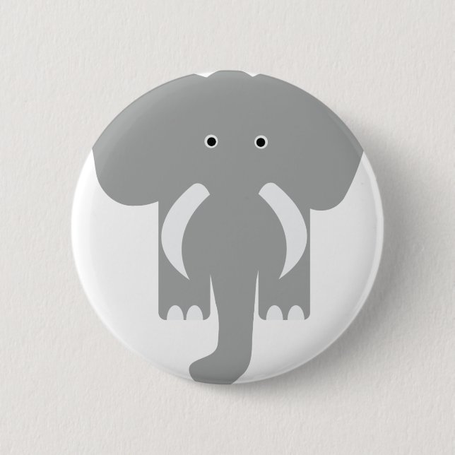 grey elephant 6 cm round badge (Front)