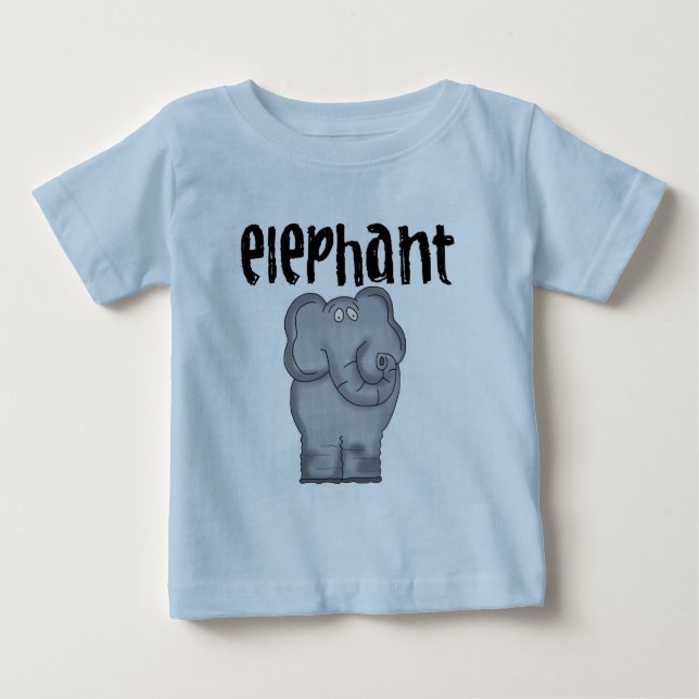 Grey Elephant Baby Romper T-Shirt (Front)
