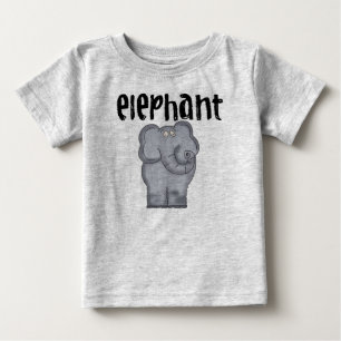 Grey Elephant Baby T-Shirt