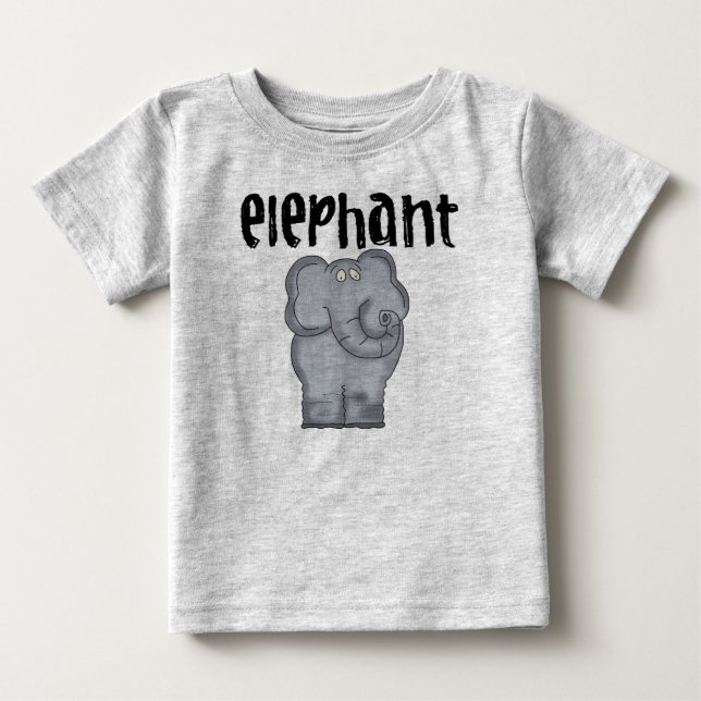 Grey Elephant Baby T-Shirt (Front)