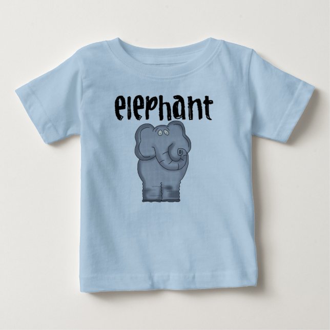Grey Elephant Baby T-Shirt (Front)