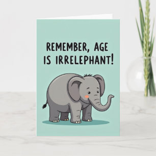 Grey Elephant Birthday Card