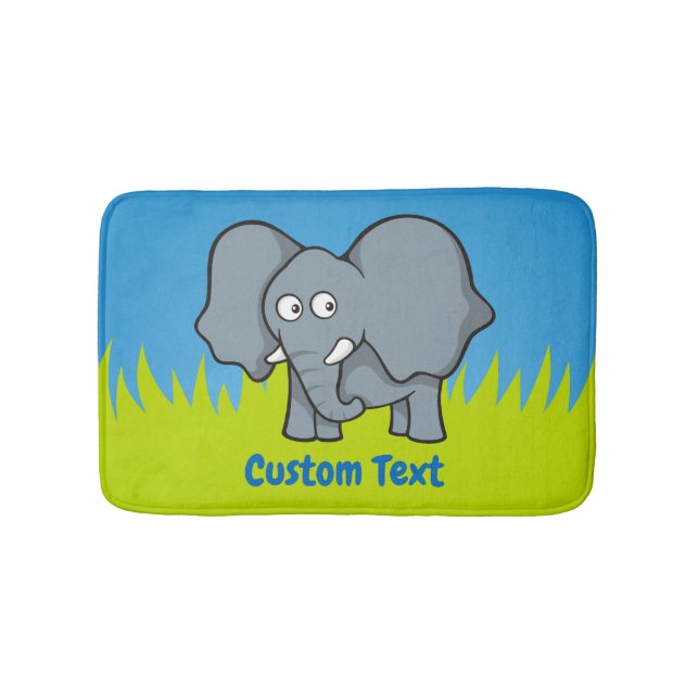 Grey elephant cartoon bathroom mat (Front)