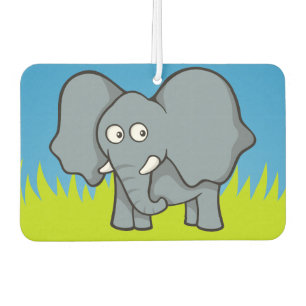 Grey elephant cartoon car air freshener