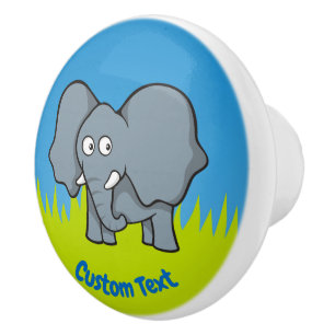 Grey elephant cartoon ceramic knob