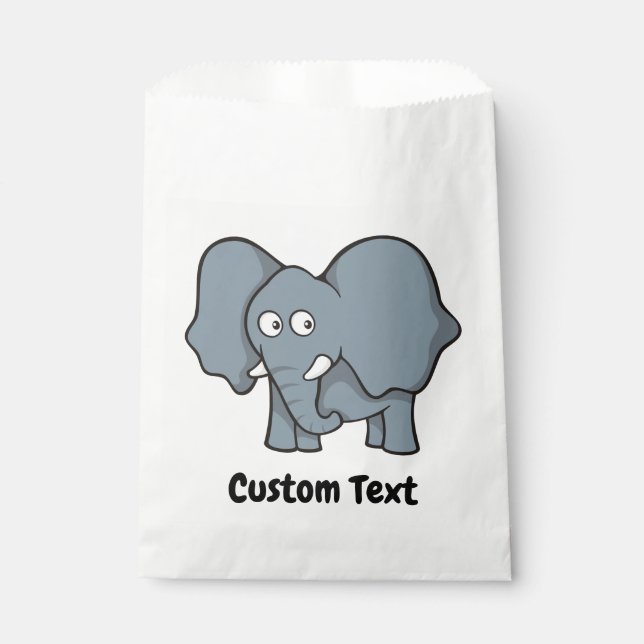 Grey elephant cartoon favour bag (Front)