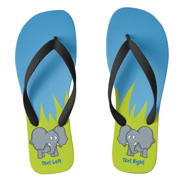 Grey elephant cartoon flip flops (Footbed)