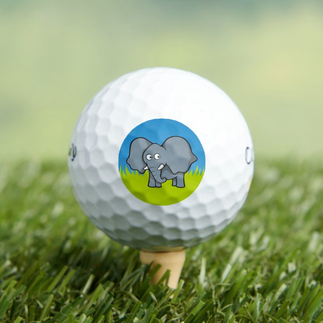 Grey elephant cartoon golf balls (Insitu Tee)