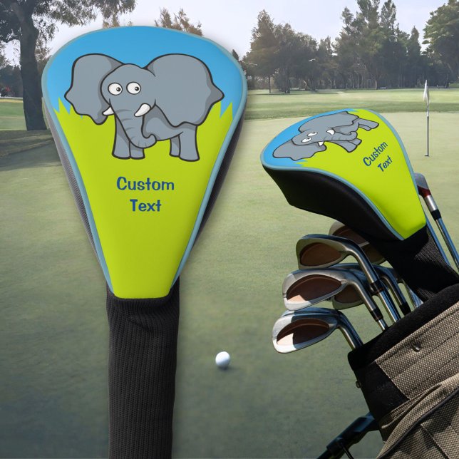 Grey Elephant Cartoon Golf Head Cover (Creator Uploaded)