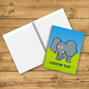 Grey Elephant Cartoon Notebook