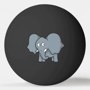 Grey Elephant Cartoon Ping Pong Ball