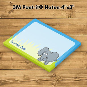 Grey Elephant Cartoon Post-it Notes