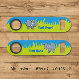 Grey elephant cartoon speed bottle opener