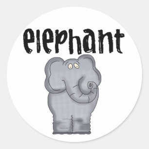 Grey Elephant Classic Round Sticker