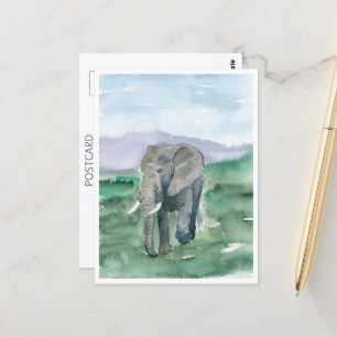 Grey Elephant in the Jungle Postcard
