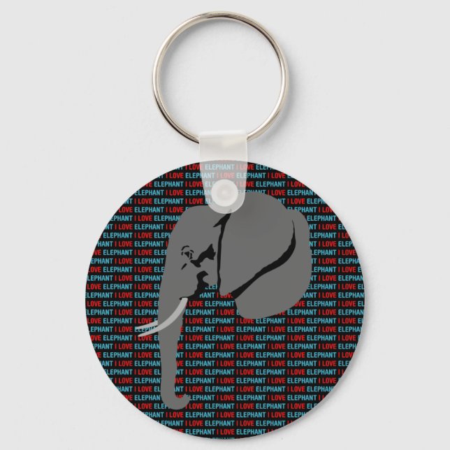 Grey Elephant Key Ring (Front)