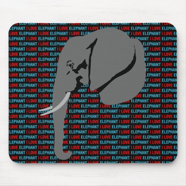 Grey Elephant Mouse Mat (Front)