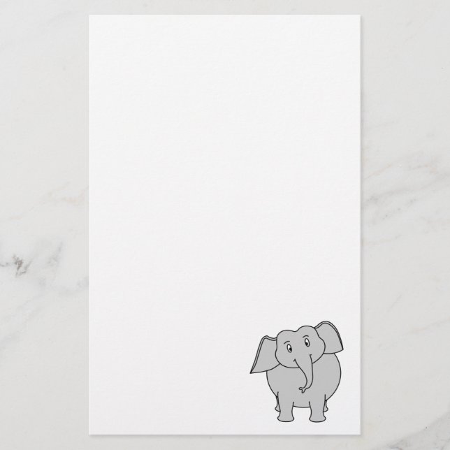 Grey Elephant. Stationery (Front)