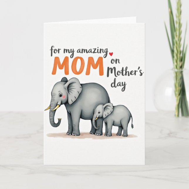 Grey Elephant Tenderness Card (Front)