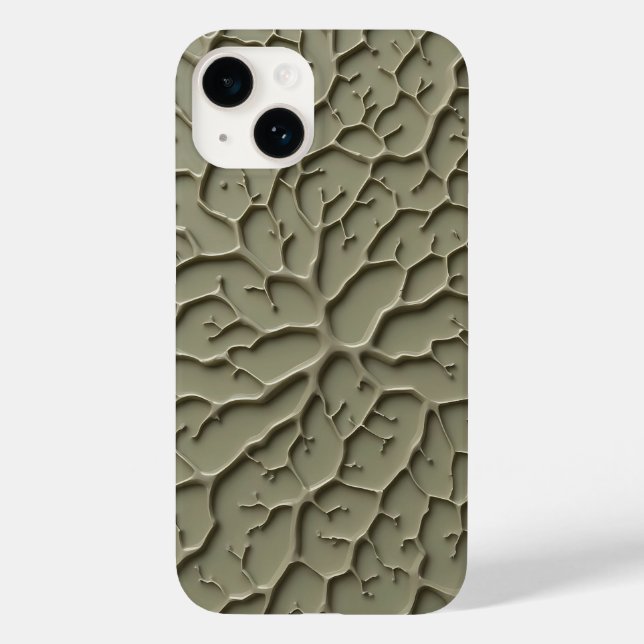 Grey Embossed Organic Texture iPhone Case (Back)