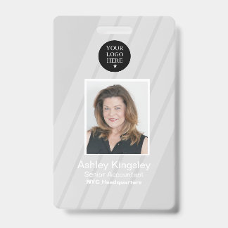 Grey Employee Photo Badge Corporate Security ID Badge