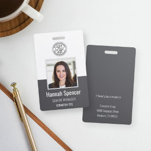 Grey   Employee Photo ID Company Security Badge