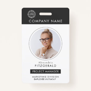 Grey Employee Photo ID Company Security ID Badge