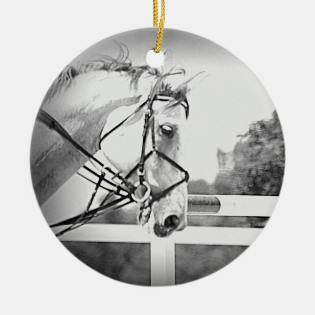 Grey English Horse Ornament (Front)