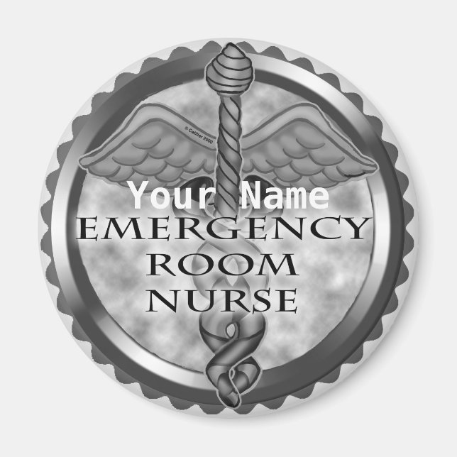 Grey ER Nurse Magnet (Front)