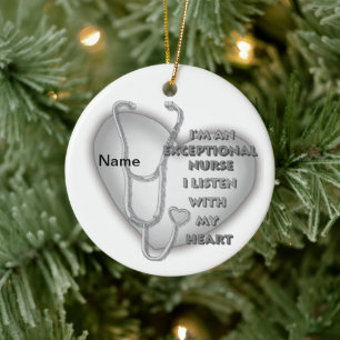 Grey Exceptional Nurse  Ceramic Tree Decoration