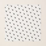 Grey F-15E Jet Patterned Scarf<br><div class="desc">Ideal for the fighter chick pilot,  wso or spouse,  add a little airpower to your wardrobe with this grey on white F-15E Strike Eagle patterned chiffon scarf. This makes the perfect not-squadron-specific First Friday,  Pink Flag,  fini-flight or spouse event accessory or a stylish welcome or farewell gift.</div>