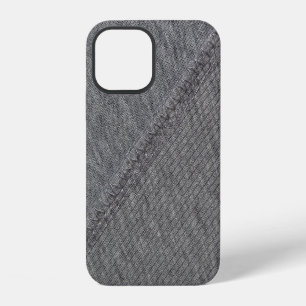 Grey fabric: abstract stitched texture. iPhone 12 case