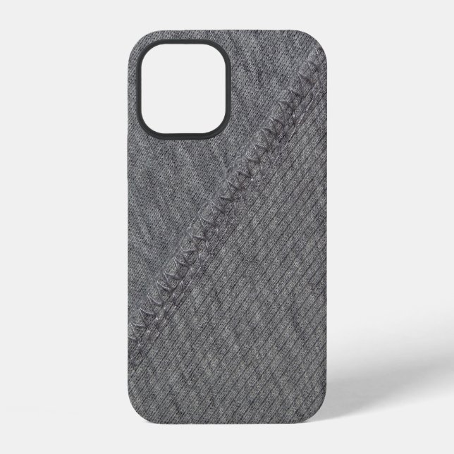 Grey fabric: abstract stitched texture. iPhone case (Back)