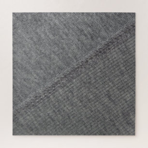 Grey fabric: abstract stitched texture. jigsaw puzzle