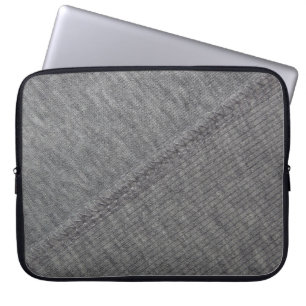 Grey fabric: abstract stitched texture. laptop sleeve