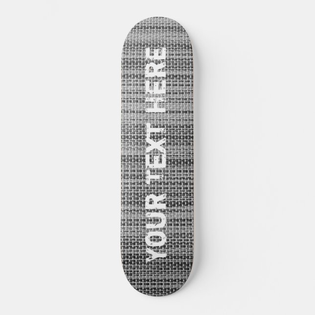 Grey Fabric Cloth - Add Your Text - Customisable Skateboard (Front)