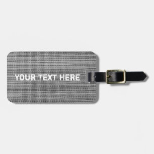 Grey Fabric Luggage Tag - Custom Text