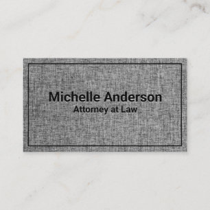 Grey Fabric Texture Black Border Business Card