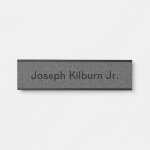 Grey Fabric Texture Hanging Desk Door Nameplate