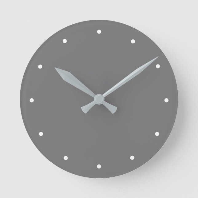 Grey Face White Dots Wall Clock (Front)