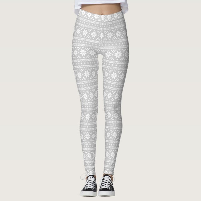 Grey Fair Isle Leggings (Front)
