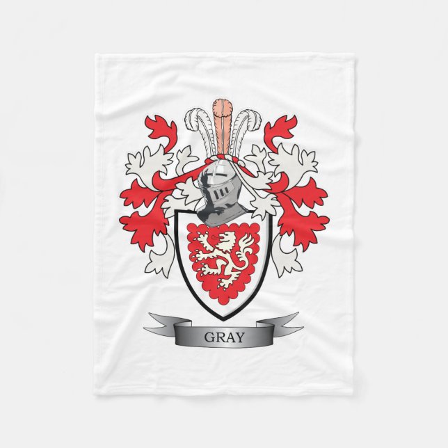 Grey Family Crest Coat of Arms Fleece Blanket (Front)