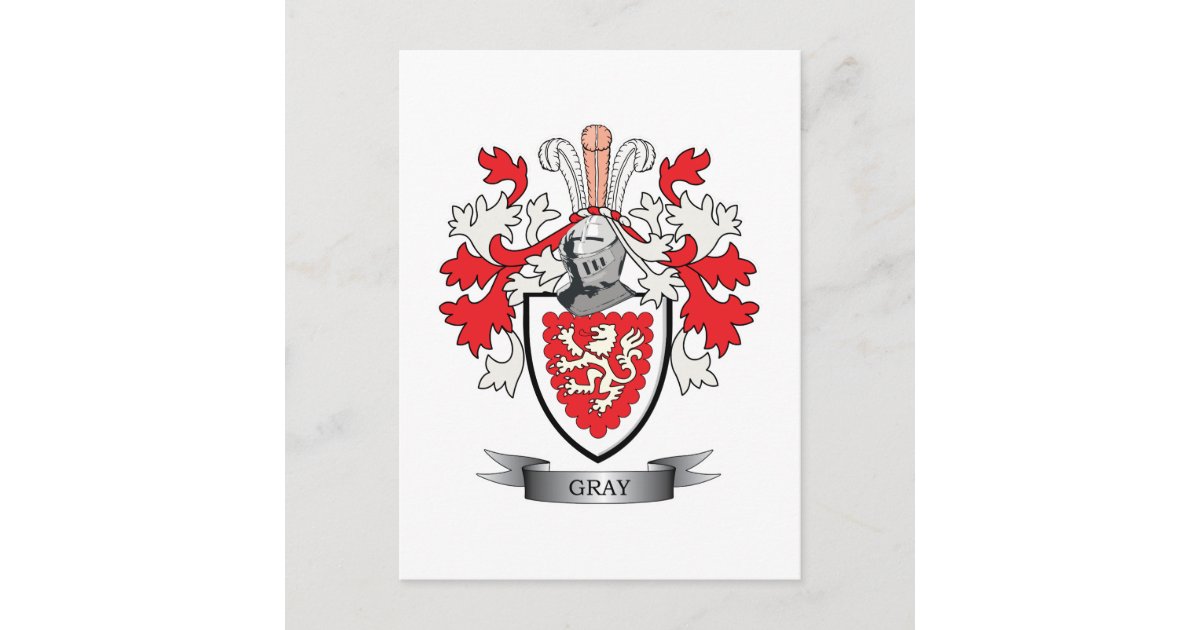 Grey Family Crest Coat of Arms Postcard | Zazzle.co.uk