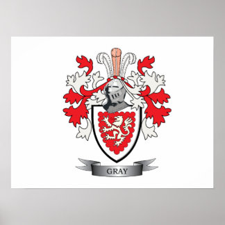 Grey Family Crest Coat of Arms Poster