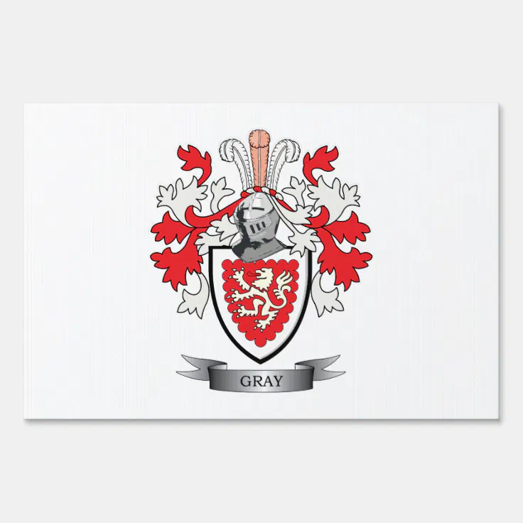 Grey Family Crest Coat of Arms Sign | Zazzle