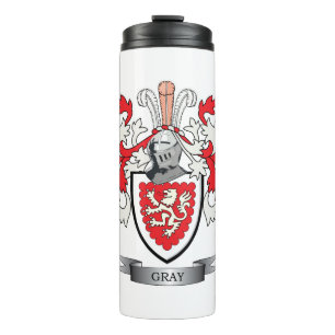 Grey Family Crest Coat of Arms Thermal Tumbler